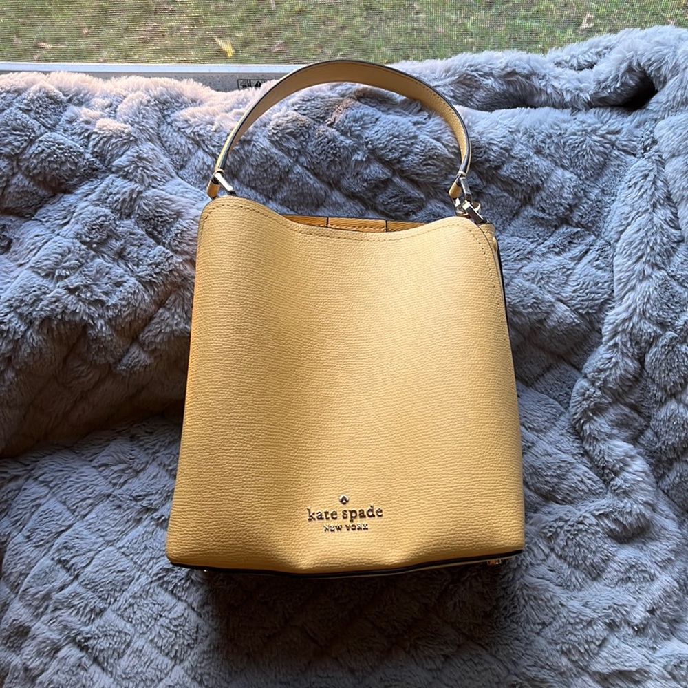 Kate Spade yellow bucket bag